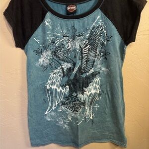 Women’s Harley-Davidson Black and Teal Graphic Tee